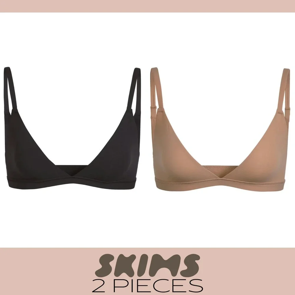 NWD $68 Skims [ 2PC Small ] Fits Everybody Bralette in Black‎ + Sienna #T2123 - Picture 2 of 16